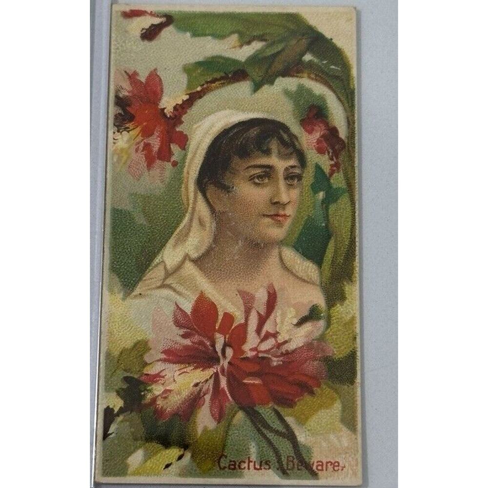 1892 Antique N75 Dukes Floral Beauties Cactus Antique Tobacco Card